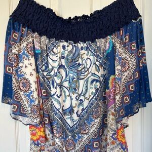 Floral Bohemian Off-Shoulder Top